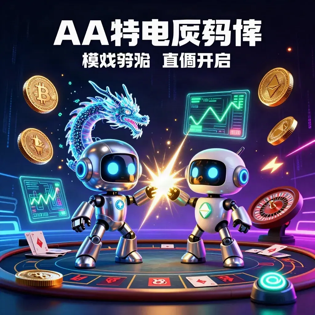 Cyberpunk robot, holographic dragon and coin drone amid casino neon, coins, lightning and roulette